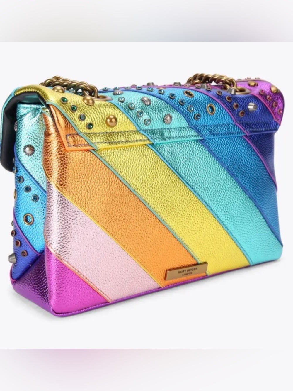 RARE & RETAIL SOLD OUT: Kurt Geiger London Studded Rainbow Kensington RETIRED🩷 - Picture 6 of 9